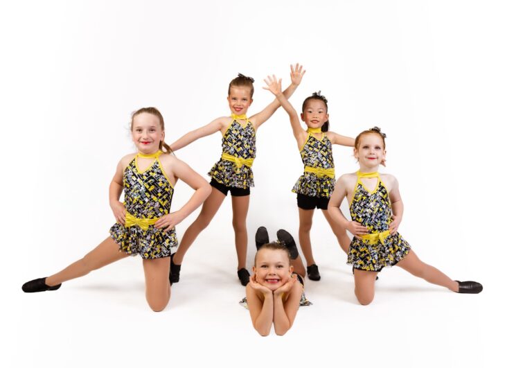 Akimbo Dance Studios young girls in geometric print